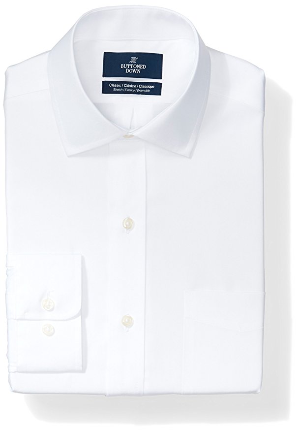 Buttoned Down Men's Classic Fit Stretch Poplin Non-Iron Dress Shirt