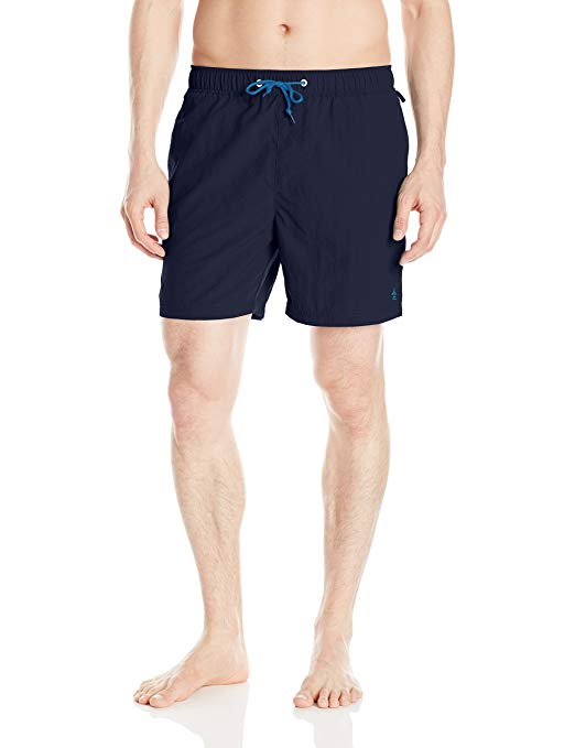 Original Penguin Men's Quick Dry Elastic Waist Daddy Swim Short