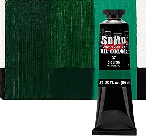 SoHo Urban Artist Oil Color Paint and High Pigmented Professional Oil Paint - 50 ml Tube - Sap Green