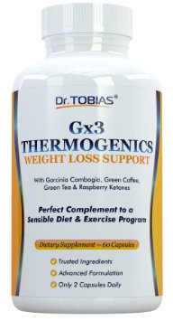 Dr Tobias Gx3 Thermogenic with Garcinia Cambogia - Green Coffee - Green Tea - Raspberry Ketones 60