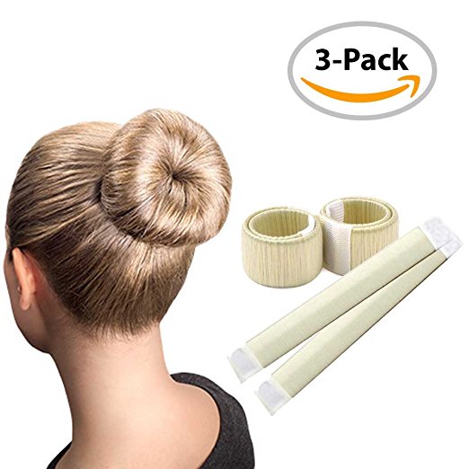 Blonde Magic Bun Maker / 3 PACK / Perfect Hair Bun Making Tool / Donut Bun DIY Hair Styling / Hair Bun Shaper / Ballet Hair Bun