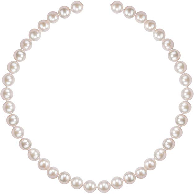 PAVOI Handpicked Freshwater Cultured Pearl Necklace Strand - High Luster White