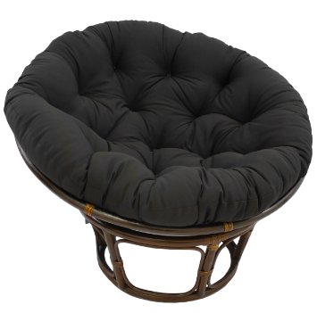 Blazing Needles Solid Twill Papasan Chair Cushion, 48" x 6" x 48", Black