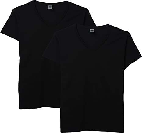 Gildan Women's Heavy Cotton V-Neck T-Shirt, 2-Pack