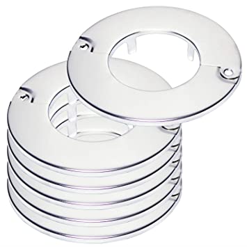 Floor and Ceiling Plate Cover Split Flange Replacement and Repair Kit, Fits 2 Inch IPS Galvanized Pipe or 2-1/4 Inch Copper Pipe, Chrome Finish (Pack of 6)