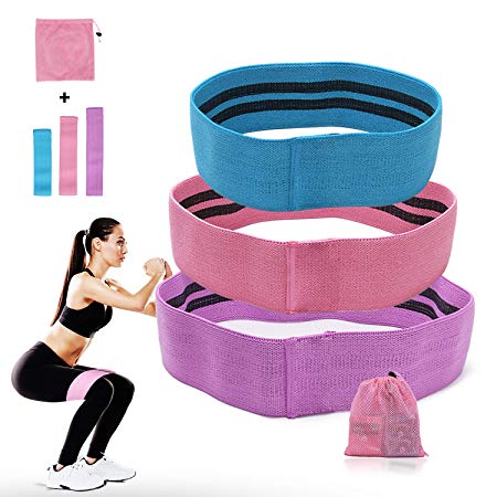 Booty Resistance Workout Hip Exercise Bands, Fitness Loop Circle Exercise Legs and Butt- Activate Glutes and Thighs - Thick, Wide, Fabric Cloth for Body Stretching, Yoga, Pilates, Muscle Training