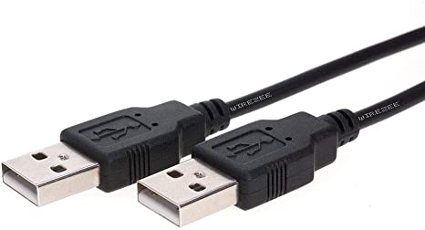 USB 2.0 Type Cable A Male to A Male Black/White 3Ft, 6Ft, 10Ft, 15Ft (6FT, Black)