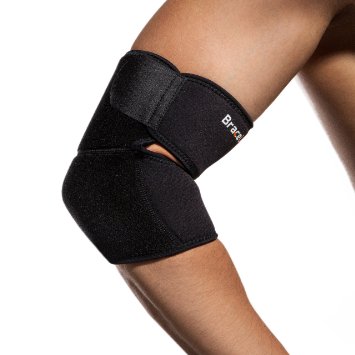 BraceUP Adjustable Elbow Support, One Size Adjustable (Black)