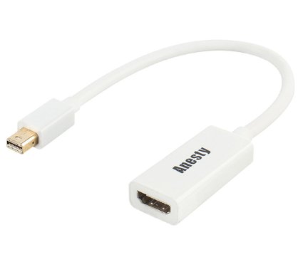 Anesty Mini DisplayPort DP Thunderbolt to HDMI Adapter Converter Male to Female for Apple iMac and MacBook White