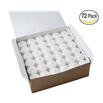 Votive Candle, Unscented White Wax, Box of 72, for Wedding, Birthday, Holiday & Home Decoration (10 Hour) by Royal Imports