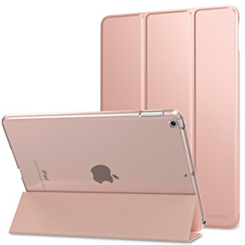 MoKo Case for New iPad 2017 9.7 Inch - Ultra Slim Lightweight Smart-shell Stand Cover with Translucent Frosted Back Protector for Apple All-New iPad 9.7" 2017 Tablet, Rose GOLD (Auto Wake / Sleep)