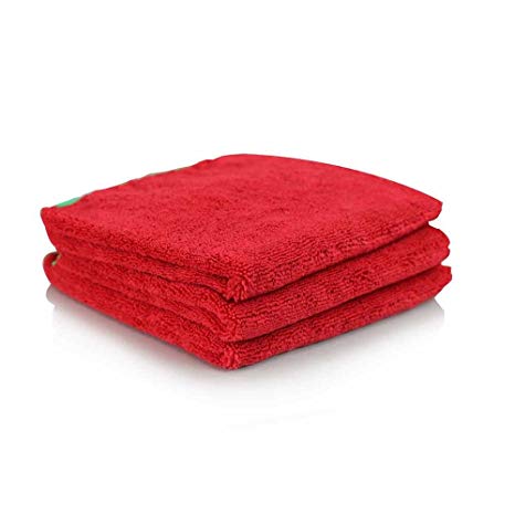 Chemical Guys MIC_997_3 Fluffer Miracle Supra Microfiber Towel, Red (24 in. x 16 in.) (Pack of 3)