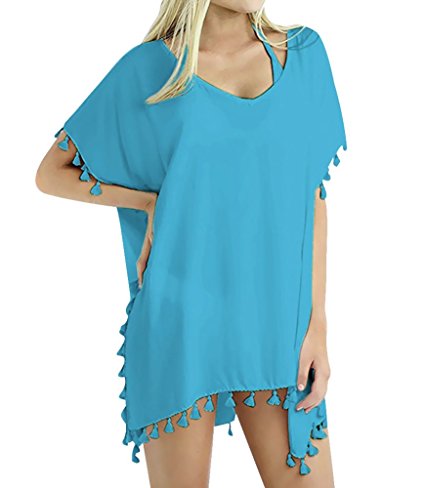 Oryer Womens Chiffon Tassel Beachwear Stylish Swimwear Bikini Swimsuit Cover up