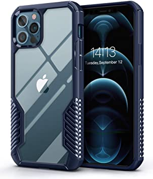 MOBOSI Vanguard Armor Compatible with iPhone 12 Pro Max Case,Rugged Cell Phone Cases,Heavy Duty Military Grade Shockproof Drop Protection Cover 6.7 inch 2020 (Navy Blue)