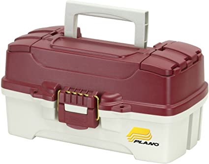 Plano 1-Tray Tackle Box with Dual Top Access, Red Metallic/Off White (620106)