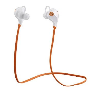 Bluetooth Sports Running Headphones, Mpow Swift Bluetooth 4.0 Wireless Sports Earphones Headset with Mic and AptX for iPhone 6s 6s Plus 6 6 Plus 5 5c 5s 4s Samsung Galaxy S6 S5 S4 S3 Note 3 and Other Android Cell Phones, Orange