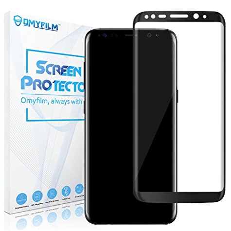 OMYFILM Samsung Galaxy S8 Plus Screen Protector [3D Curved Edge] [Not Glass] Full Coverage PET Screen Protector for Galaxy S8 Plus (Black)