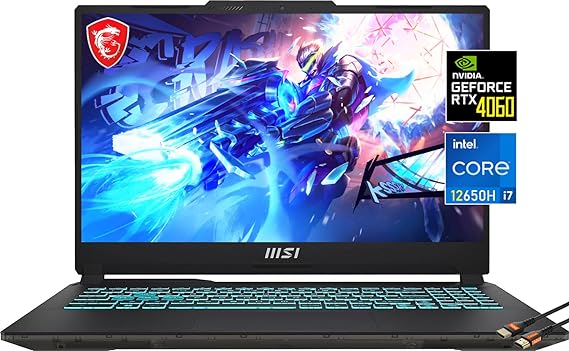 MSI Cyborg 15.6" FHD 144Hz Gaming Laptop |Intel 10Cores i7-12650H | NVIDIA GEFORCE RTX 4060 | 4800MHz DDR5 RAM | Windows11 Home | w/HDMI (32GB DDR5 RAM | 2TB PCIe SSD)