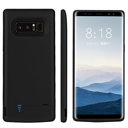 RUNSY Samsung Galaxy Note 8 Battery Case, 6500mAh Rechargeable Extended Battery Charging Case, External Battery Charger Case, Backup Power Bank Case with S-Pen Hole (Black)