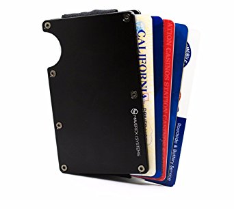 RFID-Blocking Slim Minimalist Card Holder –Travel Wallet For Credit Cards, Driver License & Money –1/2’ Thick, Expandable, Sturdy, & Durable – by Maverick Systems