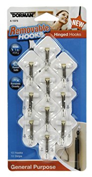 Dorman Products 4-1373 Adhesive and Removable Standard Kitchen Hooks for Objects up to 1-Pound, 10-Pack