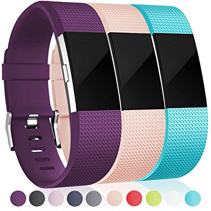 Maledan Replacement Bands for Fitbit Charge 2, 3 Pack