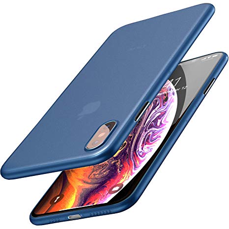 TOZO for iPhone XS Max Case 6.5 Inch (2018) Ultra-Thin Hard Cover Slim Fit [0.35mm] World's Thinnest Protect Bumper for iPhone XS Max [ Semi-Transparent ] Lightweight (Blue)