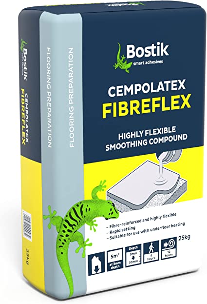 Bostik Cempolatex Fibreflex, Fibre-reinforced, Flexible, Rapid Setting Self-Levelling Compound For Interior Floors, 25kg