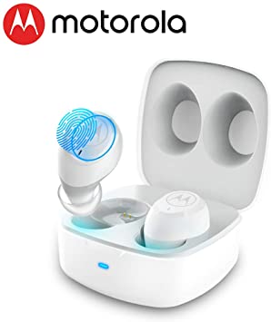 MOTOROLA VerveBuds 100 True Wireless Earbuds | Comfortable Bluetooth Earbuds With Passive Noise Cancella |One Touch Control Bluetooth 5.0 Earphones |Multi-Size Super Lightweight Wireless Earbuds|White
