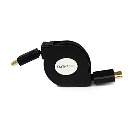 StarTech.com HDAARET4 Retractable High Speed HDMI Cable with Ethernet, HDMI to HDMI, 4-Feet