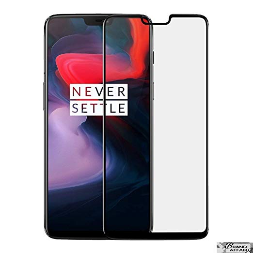 BRAND AFFAIRS Full Coverage 5D Edge-to-Edge Tempered Glass Screen Protector for OnePlus 6 (Black)