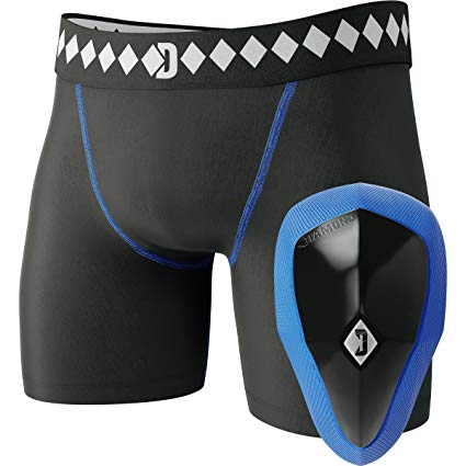 Diamond MMA Athletic Cup Groin Protector and Compression Shorts System with Built-in Jock Strap