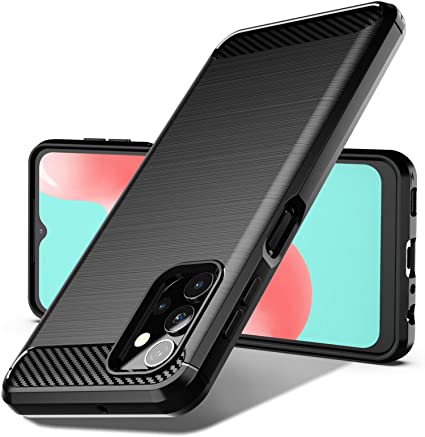 Dretal Galaxy A32 5G Case, Shock-Absorption Slim Fit Flexible TPU Case Brushed Texture Soft Rubber Protective Cover for Samsung Galaxy A32 5G (LS-Black)