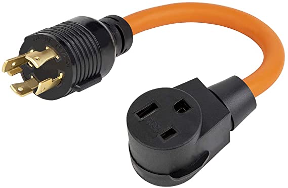 1.5-Feet Nema L14-30P to 6-50R Adapter Cable 125/250V Heavy Duty STW 10AWG 6-50 Welder Adapter, 30A Generator L14-30P to Welder 6-50R 50A Lock in 30Amp to 50Amp Welder