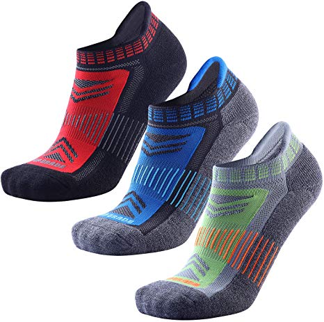 Wool Running Socks - Blister Resist No Show Low Cut Moisture Wicking Running Athletic Socks for Men and Women