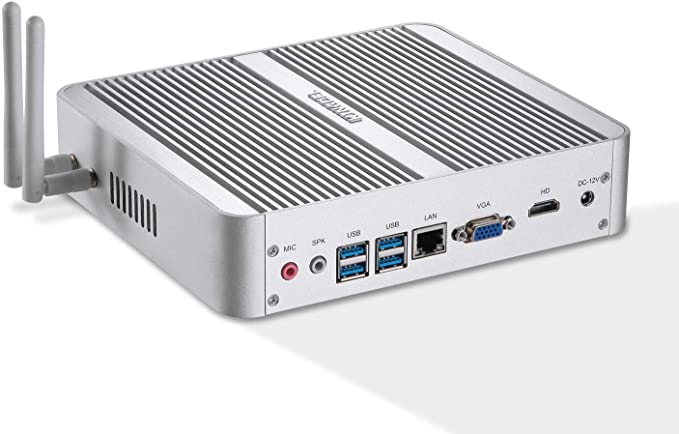 Kingdel Mini Desktop Computer, Fanless Mini PC, Intel i5 8th Gen. 4 Cores CPU, 8GB DDR4 RAM, 120GB SSD, 4096x2304, HD Port, LAN, VGA, 4xUSB 3.0, Wi-Fi, Windows 10 Pro