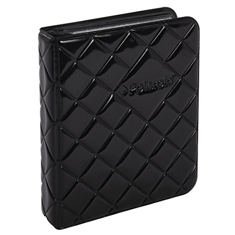 Polaroid 64-Pocket Photo Album w/ Sleek Quilted Cover for Zink 2x3 Photo Paper (Snap, Zip, Z2300) - Black