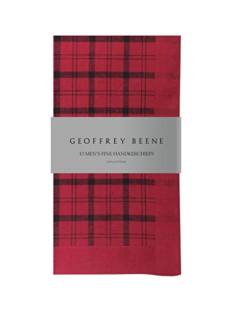 Geoffrey Beene 13 Pack Fine Men's Handkerchiefs 100% Cotton