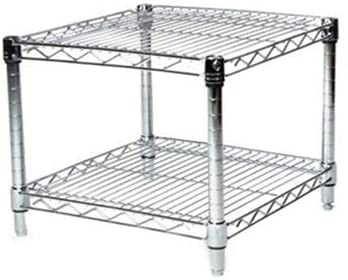 24" d x 24" w Chrome Wire Shelving with 2 Shelves