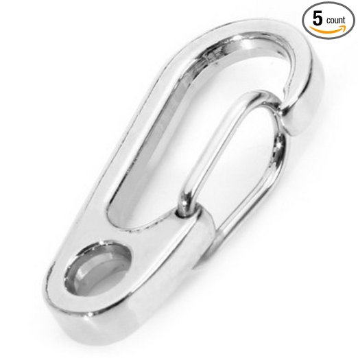 5X Mini Stainless Steel Carabiner Snap Hook Key Chain Camping Hiking Outdoor Tool 1.18 X 0.59 X 0.35 Inch