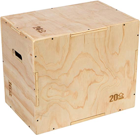 3 in 1 Plywood Plyometric Jump Box for Training and Agility by Trademark Innovations