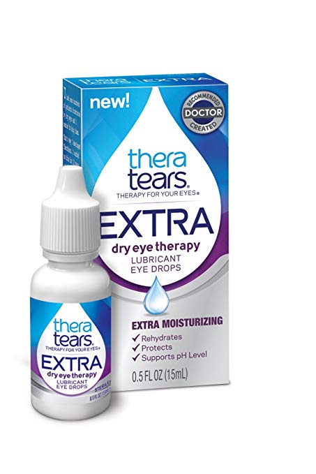 TheraTears Eye Drops for Dry Eyes, Extra Dry Eye Therapy Lubricant Eyedrops, 0.5 Fl oz, 15 mL