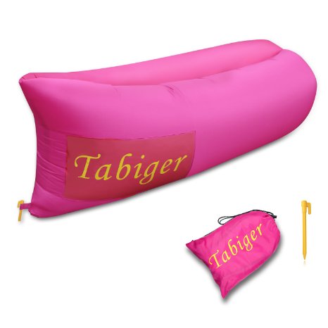 Tabiger Air Sleeping Bag,Portable Inflatable Lounger Air Filled Balloon Furniture with Carry Bag. Inflates in Seconds. Hangout as Lounge Chair,Air Hammock, Air Sleep Sofa/Couch