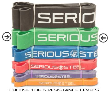 Serious Steel Assisted Pull-Up Band Resistance and Stretch Band  Powerlifting Bands  Pull-up and Band Starter e-Guide INCLUDED Single unit 41-inch