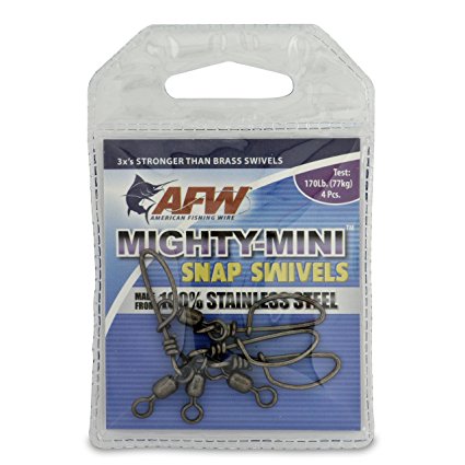 American Fishing Wire Mighty Mini Snap Swivels (100-Percent Stainless Steel)