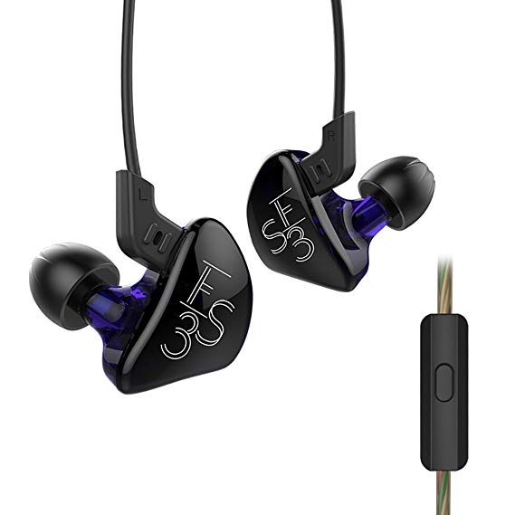 KZ ES3 Dynamic Hybrid Dual Driver In Ear Headphones (Purple with Mic)