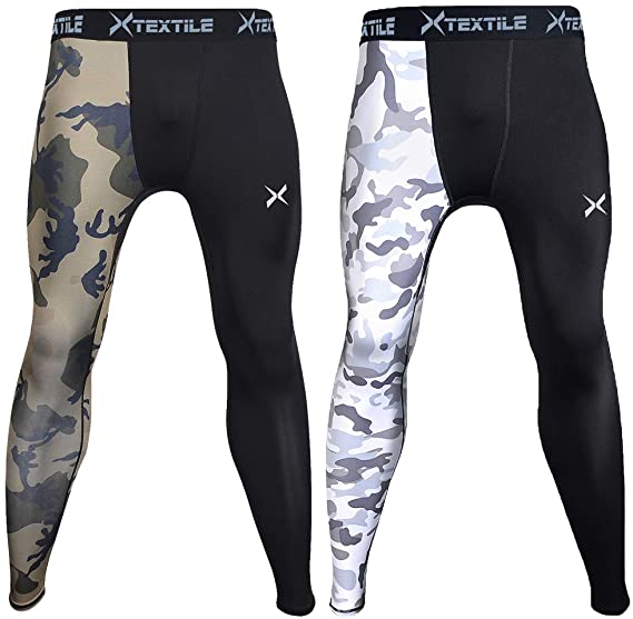 Xtextile Mens Sports Compression Pants, Cool Dry Sports Tight Leggings for Gym, Basketball, Cycling, Yoga, Hiking