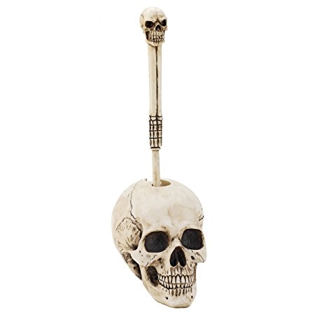 Toilet Brush Set - Skullduggery Skeleton Bathroom Decor - Toilet Bowl Brush