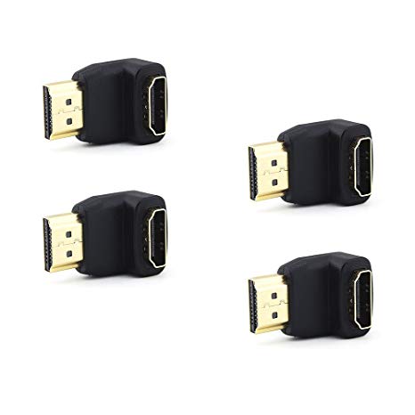 Komingo Hdmi Cable Adapters KIT Hdmi 270 Degree Male to Female Angle Adapters 4pcs Pack