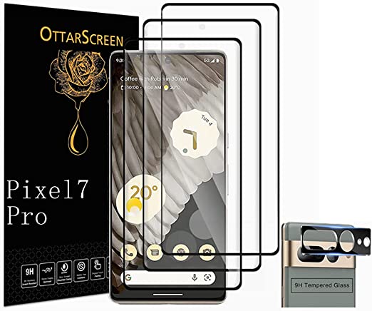 3 Pack for Google Pixel 7 Pro Screen Protector, With 1 Pack Tempered Glass Camera Lens Protector, Compatible Fingerprint, 3D Glass 9H Hardness Tempered Glass Screen Protector for Google Pixel 7 Pro 5G【3 1 Pack】